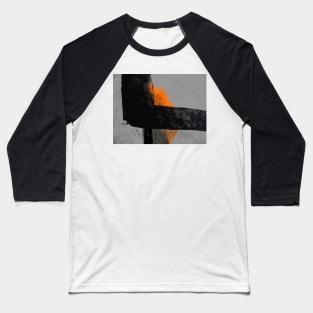 Minimal Orange on Black Baseball T-Shirt